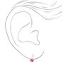 Sterling Silver Butterfly Hoop Earrings - Pink,