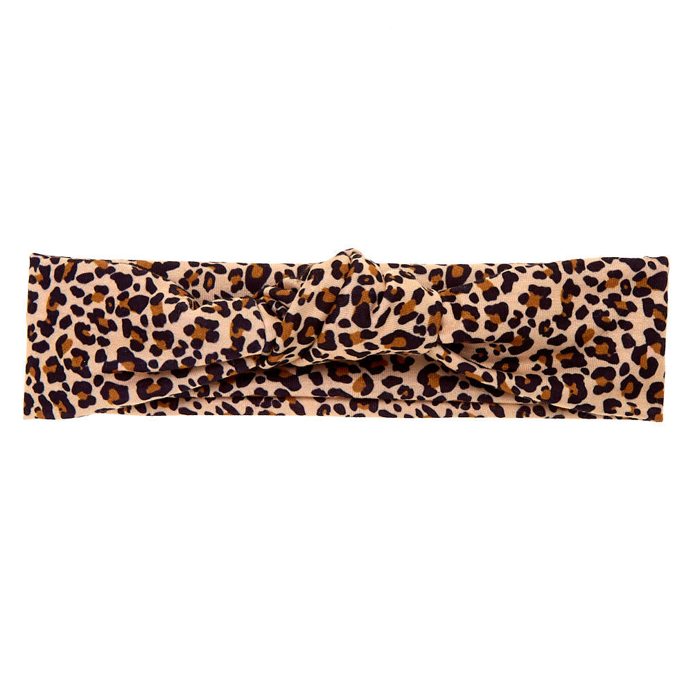 Claire's Club Leopard Print Tie Headwrap,