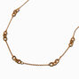 Gold-tone Triple Chain Link Long Necklace,