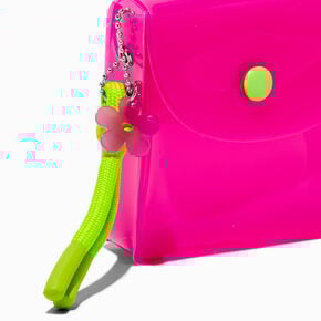 Translucent Hot Pink Daisy Snap Coin Purse,