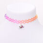 Mood Elephant Rainbow Tattoo Choker Necklace,