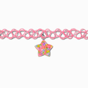Puffy Star Tattoo Choker Necklace,
