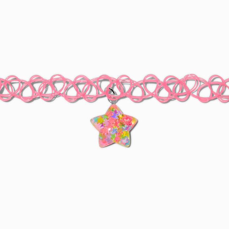 Puffy Star Tattoo Choker Necklace,