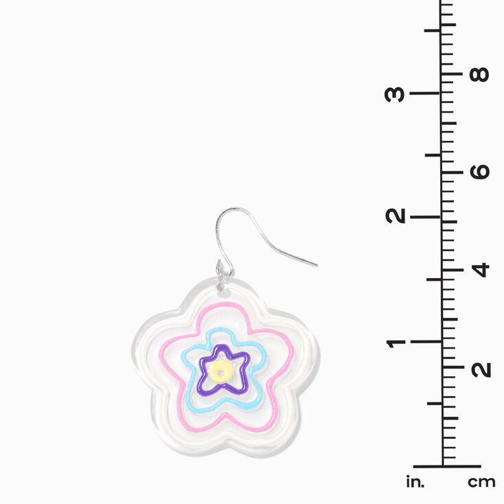 Daisy Outline 1.5&quot; Drop Earrings,