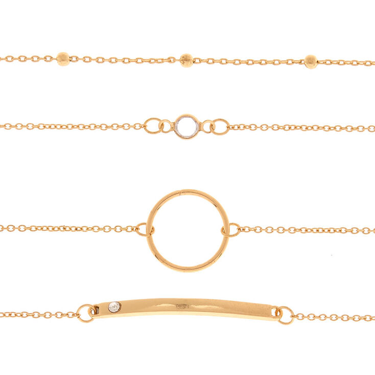 Gold Chain Choker Necklace - 4 Pack,