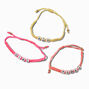 Claire&#39;s Club Rainbow Girl Power Adjustable Braided Bracelets - 3 Pack,