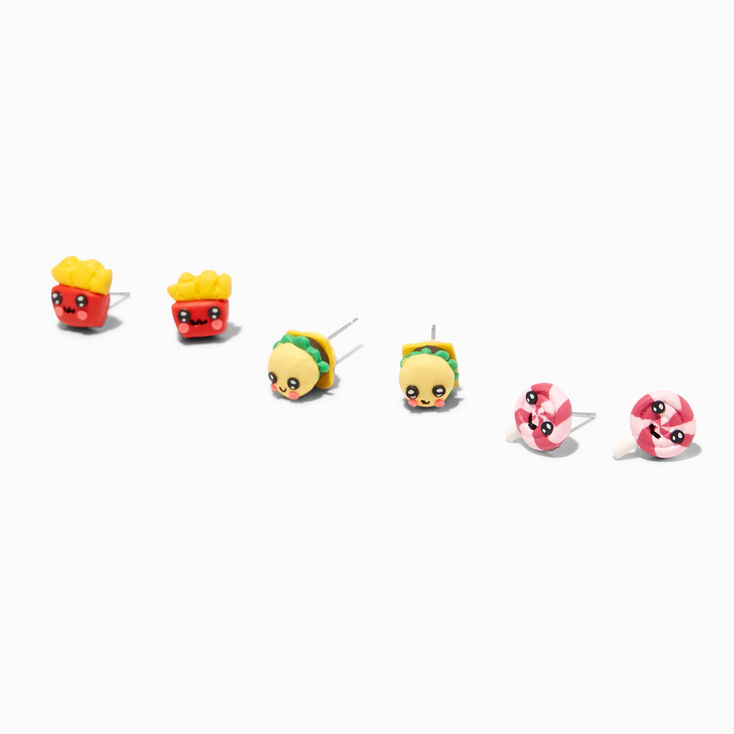 Fast Food Stud Earrings - 3 Pack,