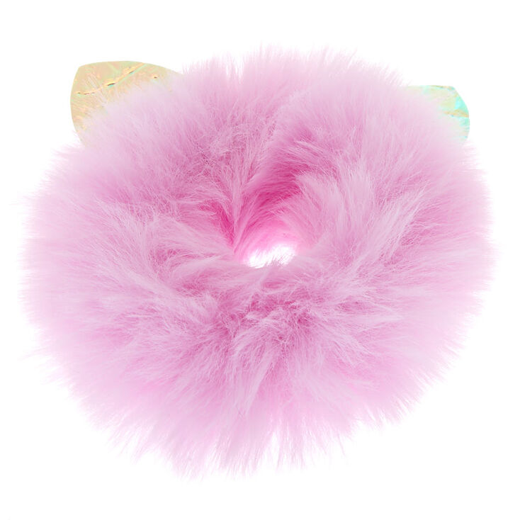 Medium Faux Fur Cat Ear Hair Scrunchie - Lilac,