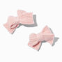 Claire&#39;s Club Pink Knit Hair Bow Clips - 6 Pack,