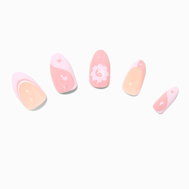 Nude Yin Yang Stiletto Vegan Faux Nail Set (24 Pack) | Claire's US