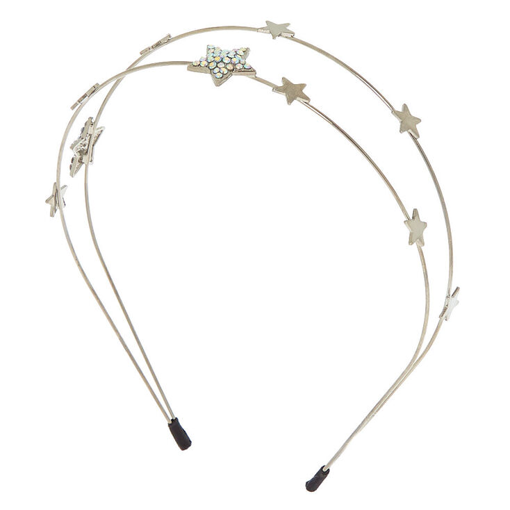 Silver Double Row Star Headband,