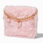 Blush Pink Furry Zip Around Wallet,