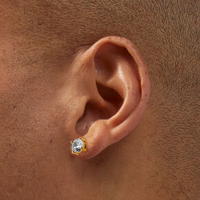 C LUXE by Claire&#39;s 18kt Gold Plated Cubic Zirconia 6mm Round Stud Earrings,