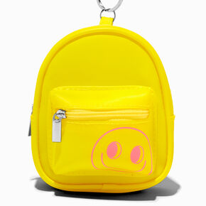 Yellow Happy Face Mini Backpack Keychain,