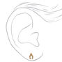 18k Gold Plated One Crystal Wishbone Stud Earring,