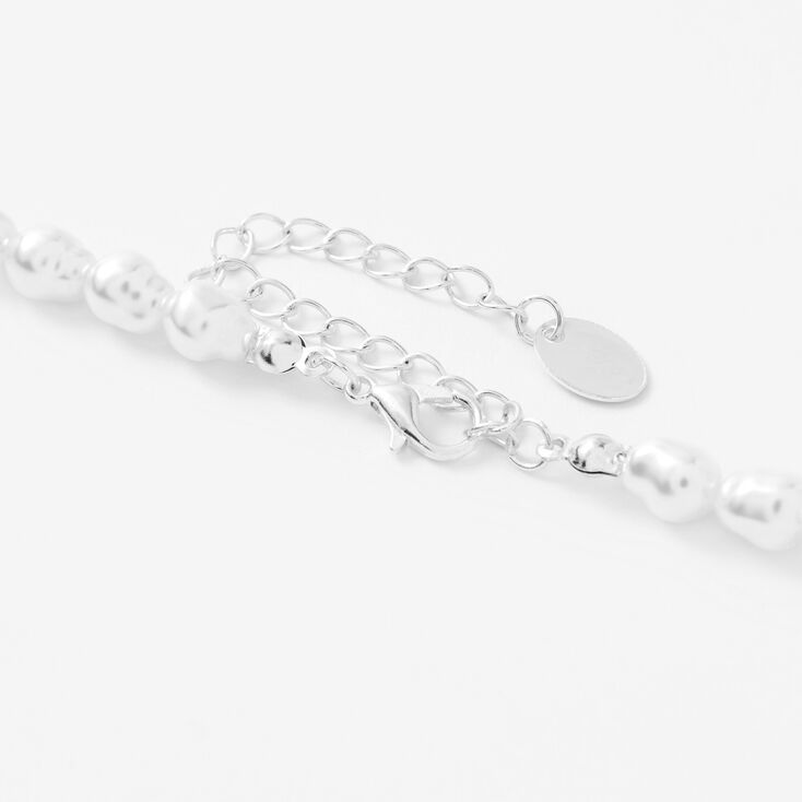 Yin Yang Beaded Pearl Choker Necklace,