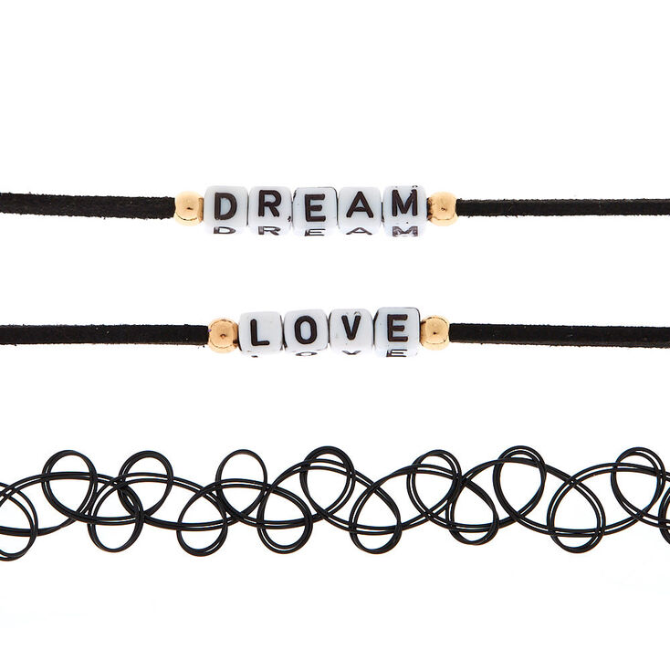 Dream &amp; Love Choker Necklaces - Black,