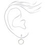 Silver 0.5&quot; Rhinestone Circle Drop Earrings,