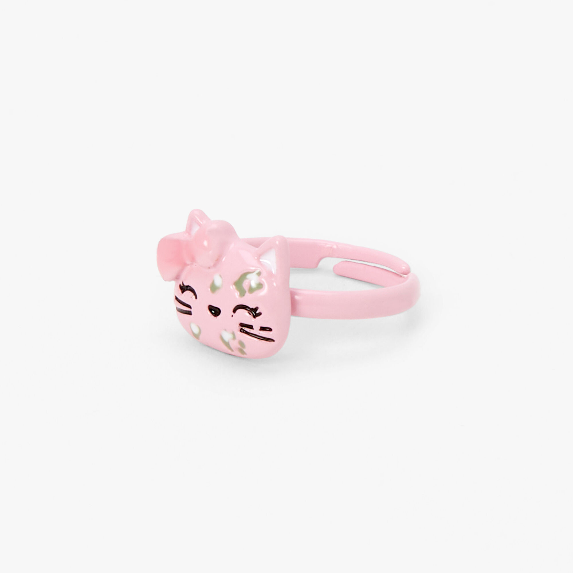 Claire's Club Pink Cat Rings - 7 Pack,