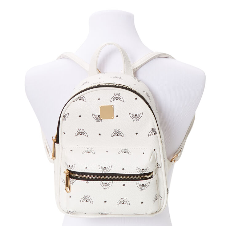 Love Angel Wings Small Backpack - White | Claire's US