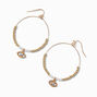 Gold-tone Beaded Evil Eye Hoop Earrings ,