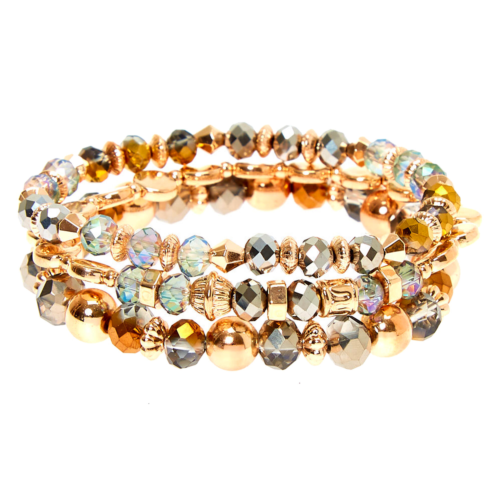 Gold Bead Stretch Bracelets 3 Pack Claire's US