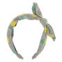 Pineapple Knotted Bow Headband - Grey,