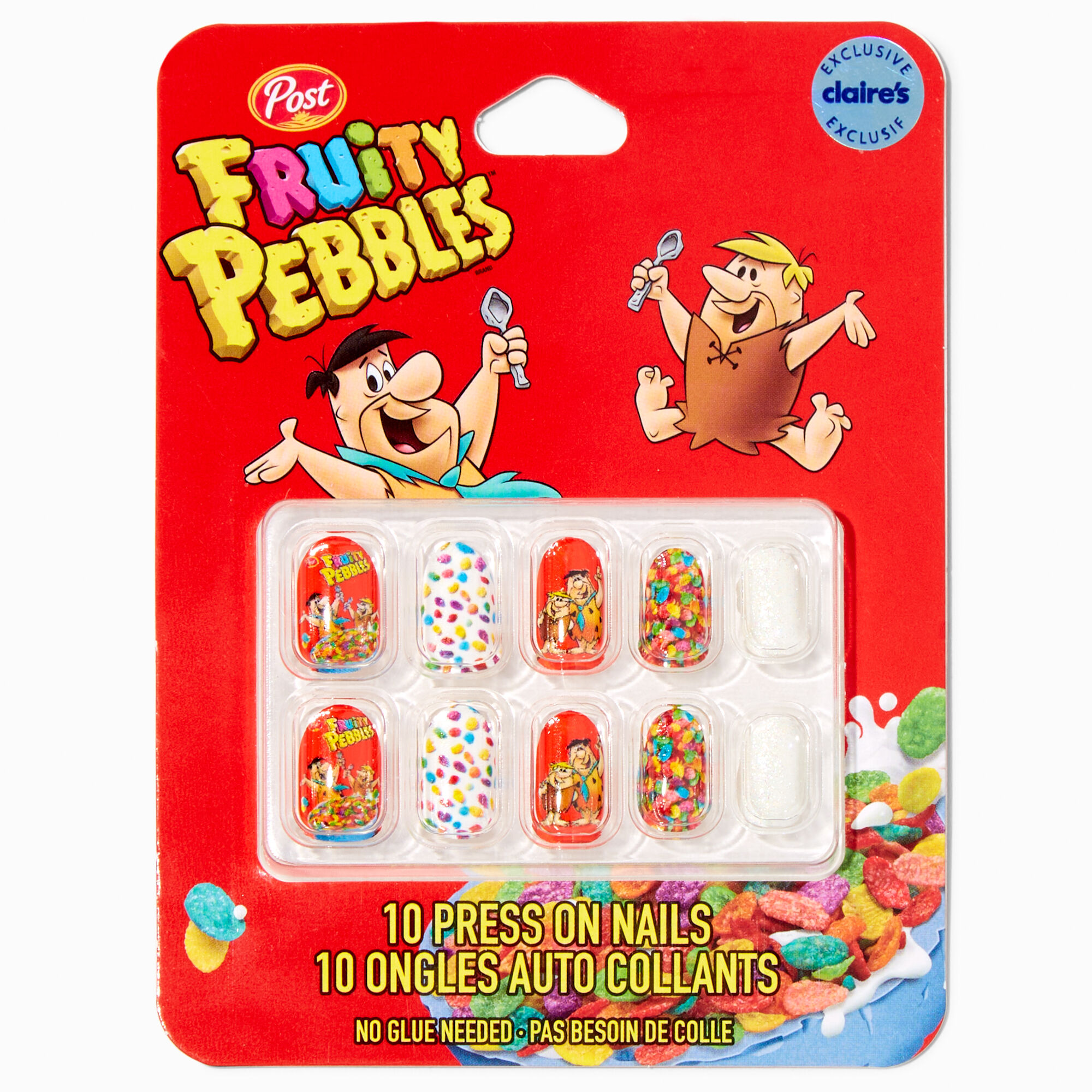 Fruity Pebbles™ Claire's Exclusive Stiletto Vegan Press On Faux Nail Set - 10 Pack,