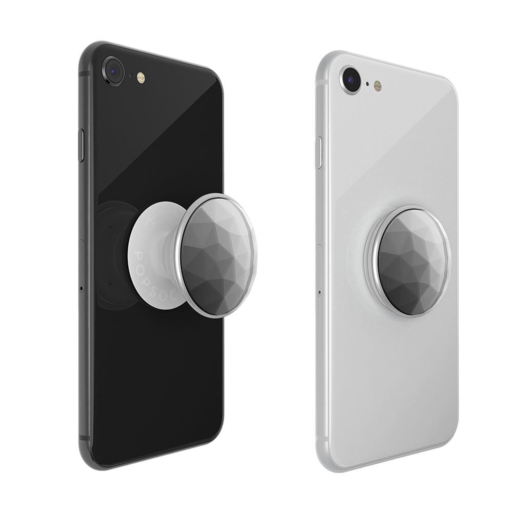 PopSocket PopGrip couleur argenté avec strass façon boule à facettes,