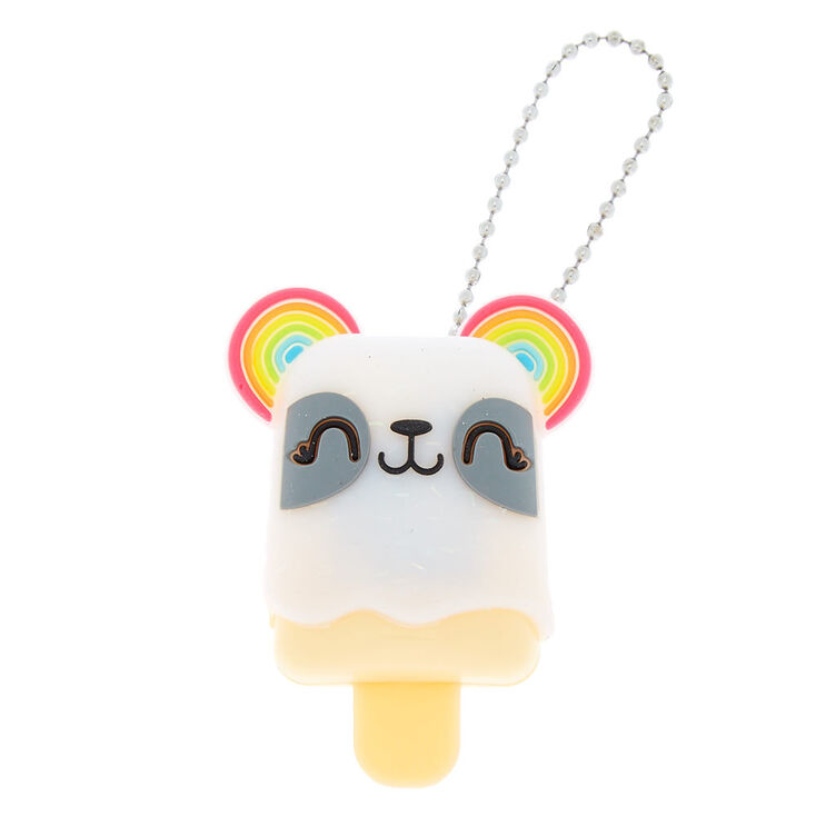 Claire's Gloss Pucker Pops panda arc-en-ciel parfum chocolat au lait