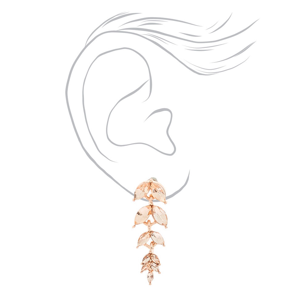 Rose Gold Vine Glass Rhinestone Jewelry Set - 2 Pack,