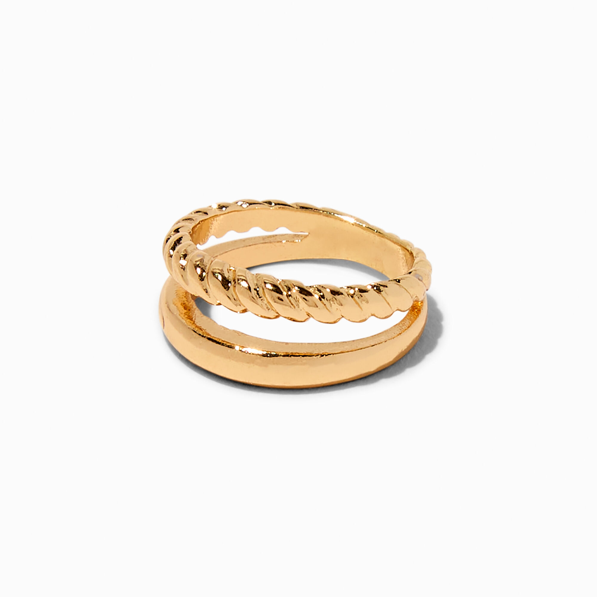 Gold-tone Double Layer Band Ring,