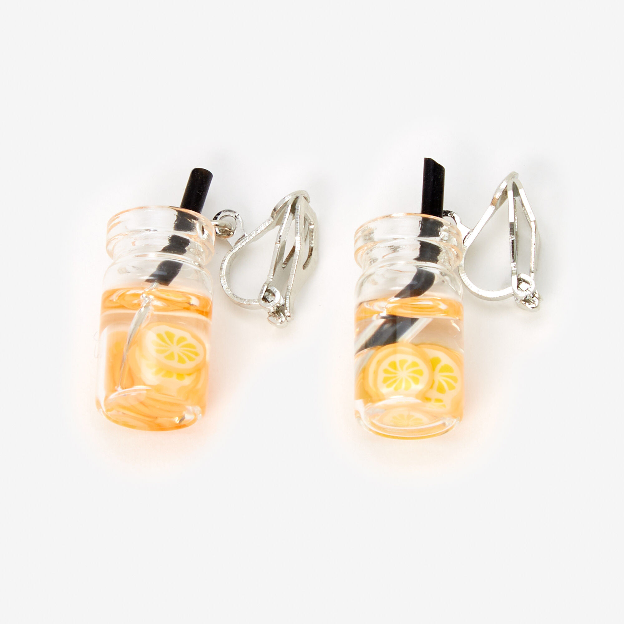 View Claires 1 Lemon Water Clip On Drop Earrings Silver information