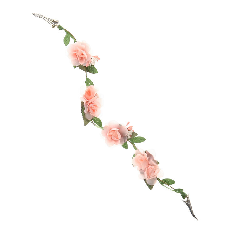 Flower Vine Decorative Hair Swag - Pink,