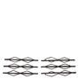 Geometric Slide Hair Pins - Black, 6 Pack,