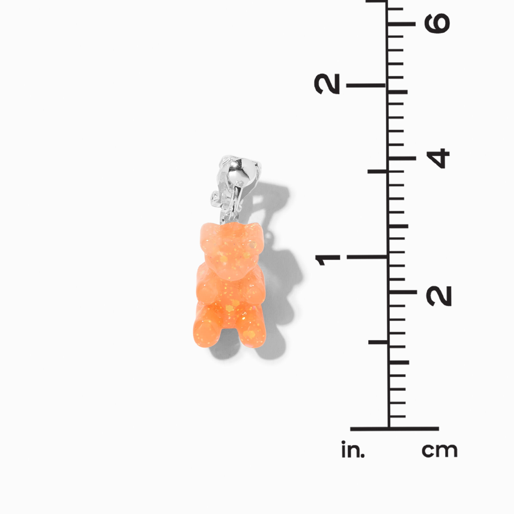 Coral UV Color-Changing Gummy Bears® 0.5" Clip-On Drop Earrings,