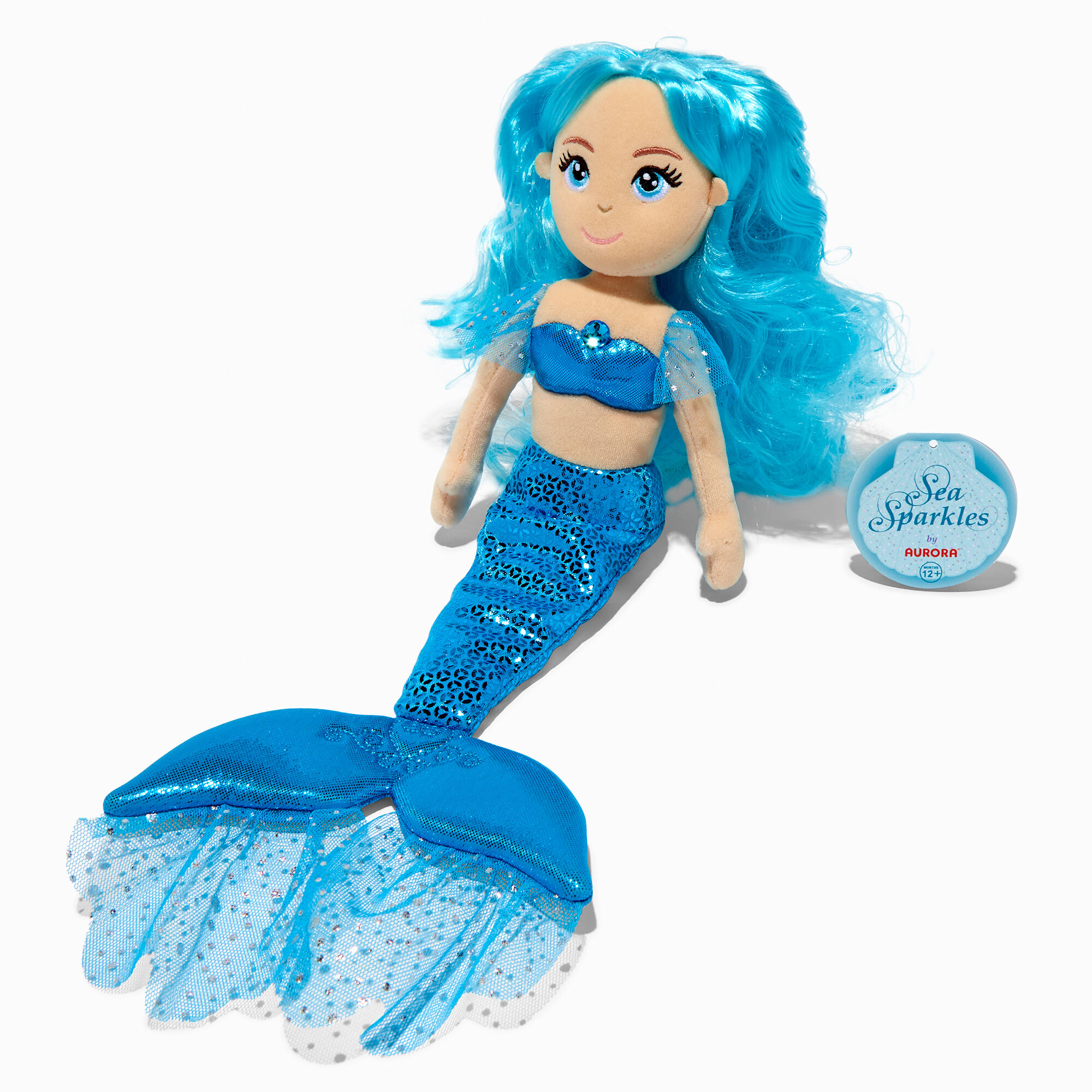 View Claires Sea Sparkles Aquamarine Mermaid Plush Toy information