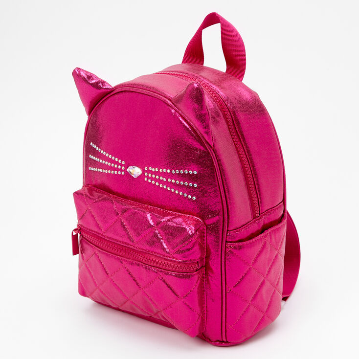 Claire's Petit sac à dos chat matelassé - Rose