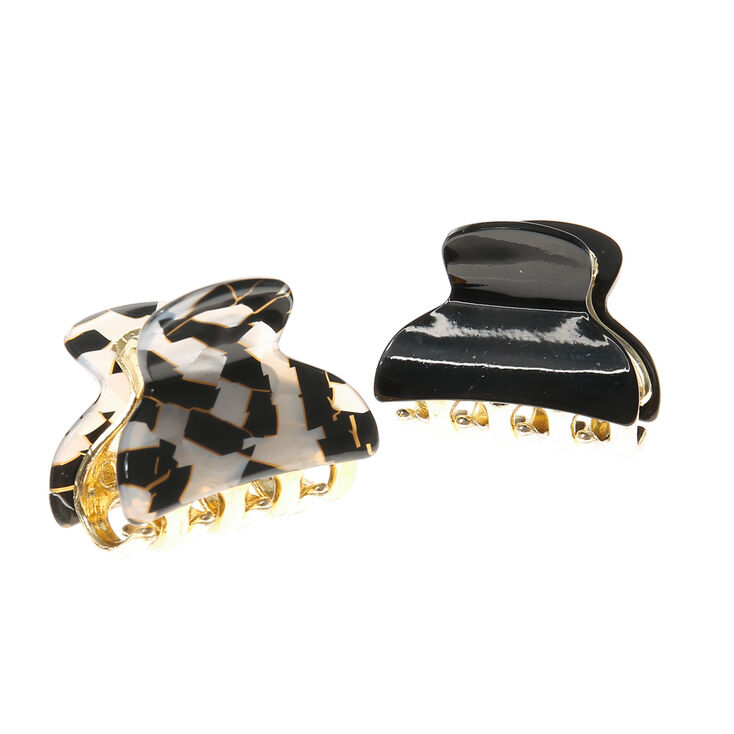 Claire's Lot de 2 mini pinces à cheveux monocouleur chromées