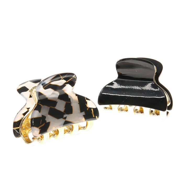 Claire's Lot de 2 mini pinces à cheveux monocouleur chromées