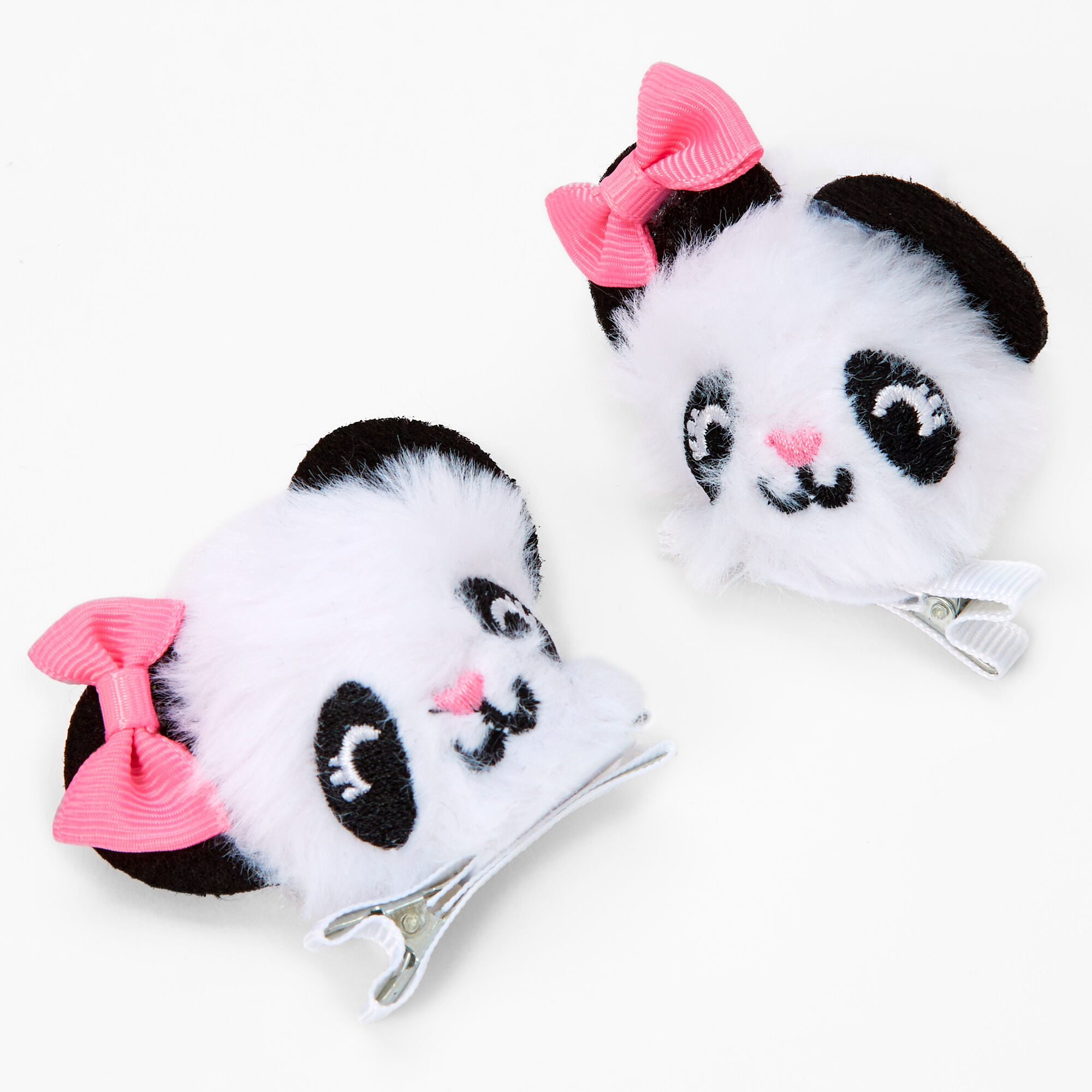 Claire's Club Panda Pom Hair Clips - 2 Pack,