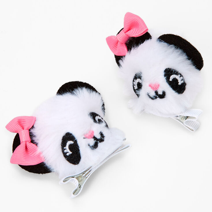 Claire&#39;s Club Panda Pom Hair Clips - 2 Pack,