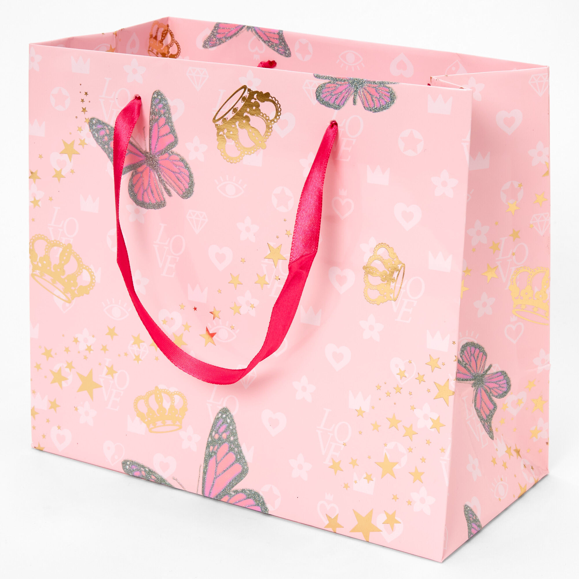 View Claires Butterfly Crown Gift Bag Pink information