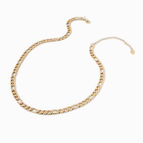 Gold-tone Stainless Steel Figaro Chain Necklace,