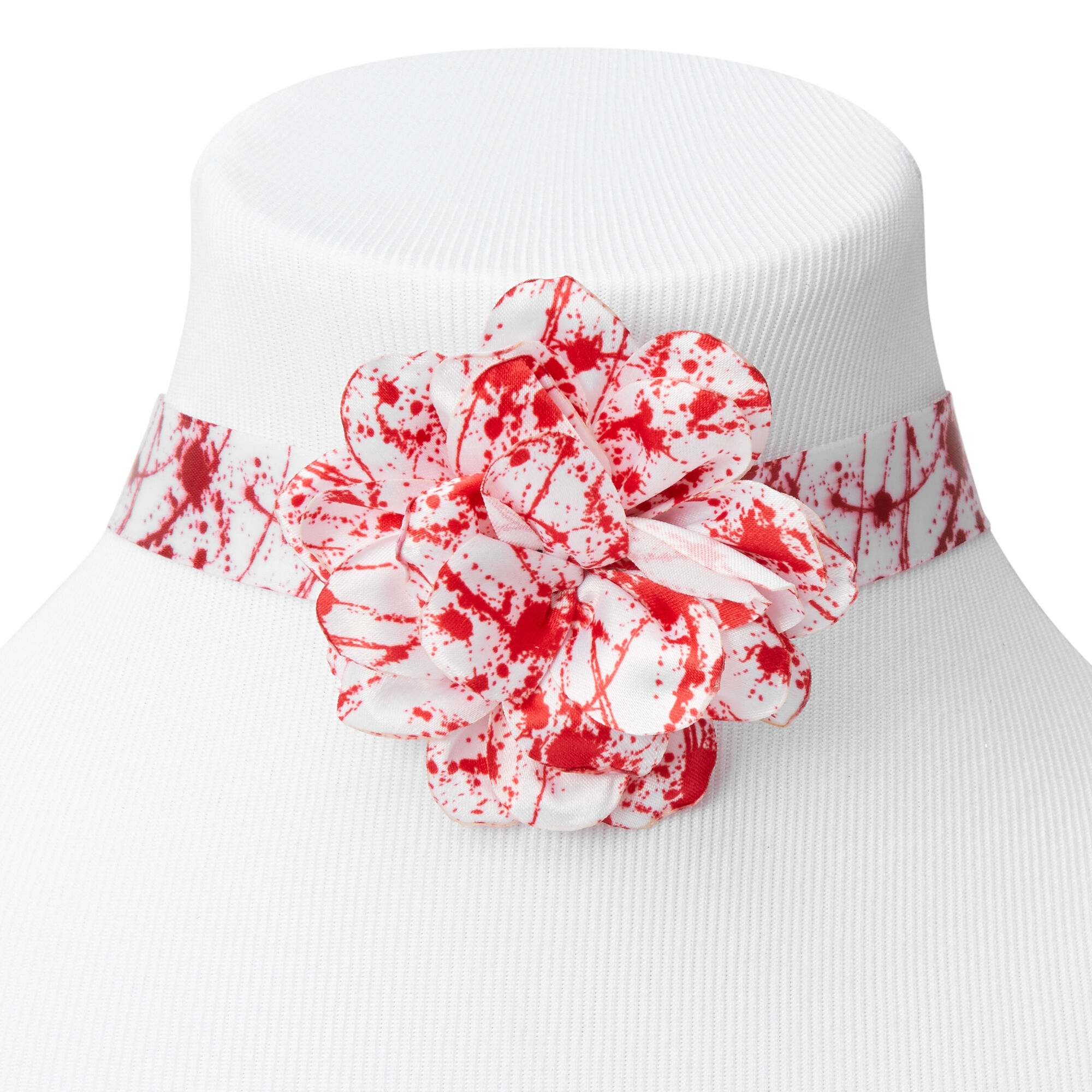 Blood Splatter Flower Choker Necklace,