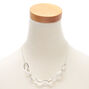 Silver Hammered Circle Chain Statement Necklace,