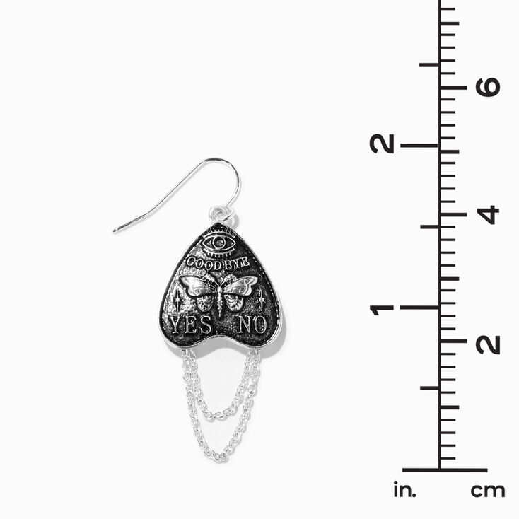 Silver Ouija Planchette 2&quot; Drop Earrings,