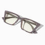 Black &amp; White Check Cateye Clear Lens Frames,