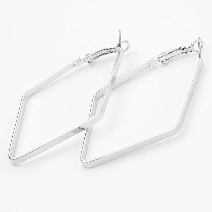 Silver 60MM Geometric Hoop Earrings,