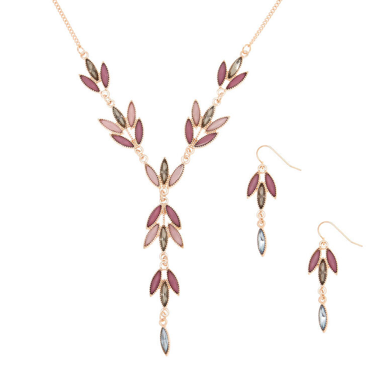 Claire's Parure de bijoux couleur doré vigne romantique lilas